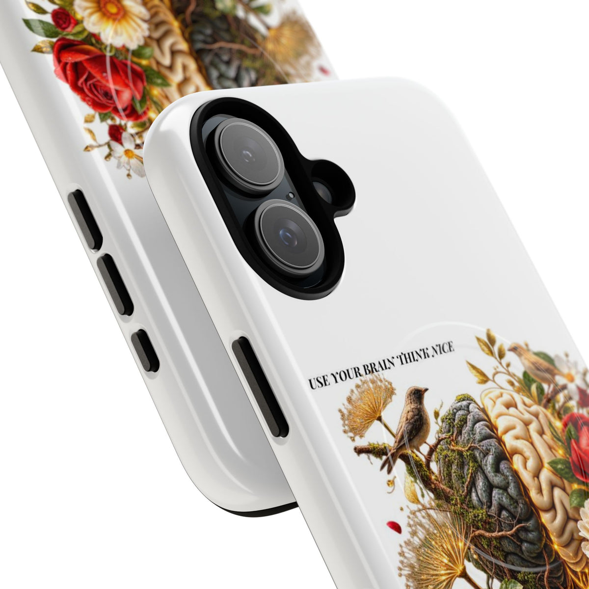 Phone Case — 'Use Your Brainy Think, Son' Floral Brain Magnetic Case