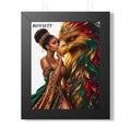 Framed Poster — "Royalty" African Queen with Mythic Golden Eagle Art Print