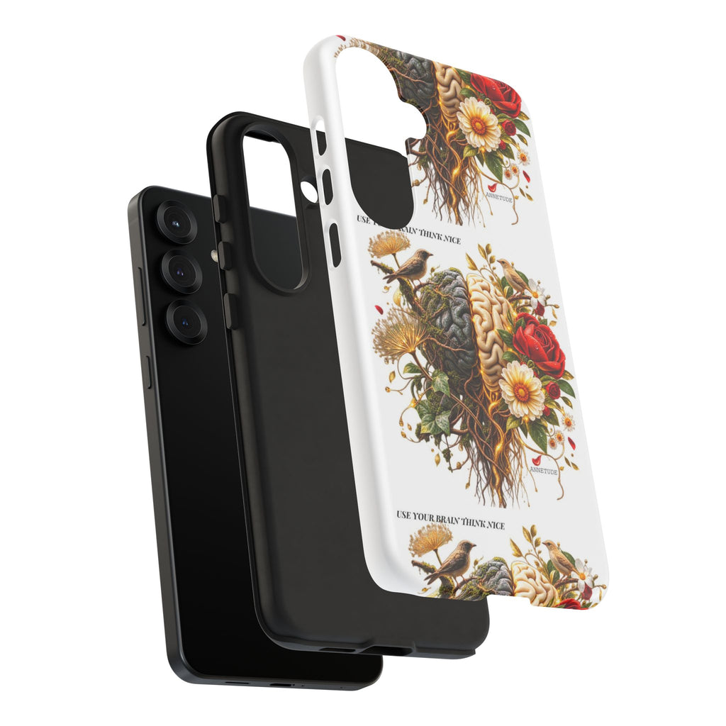 Phone Case — Floral Brain Illustration Protective Cover