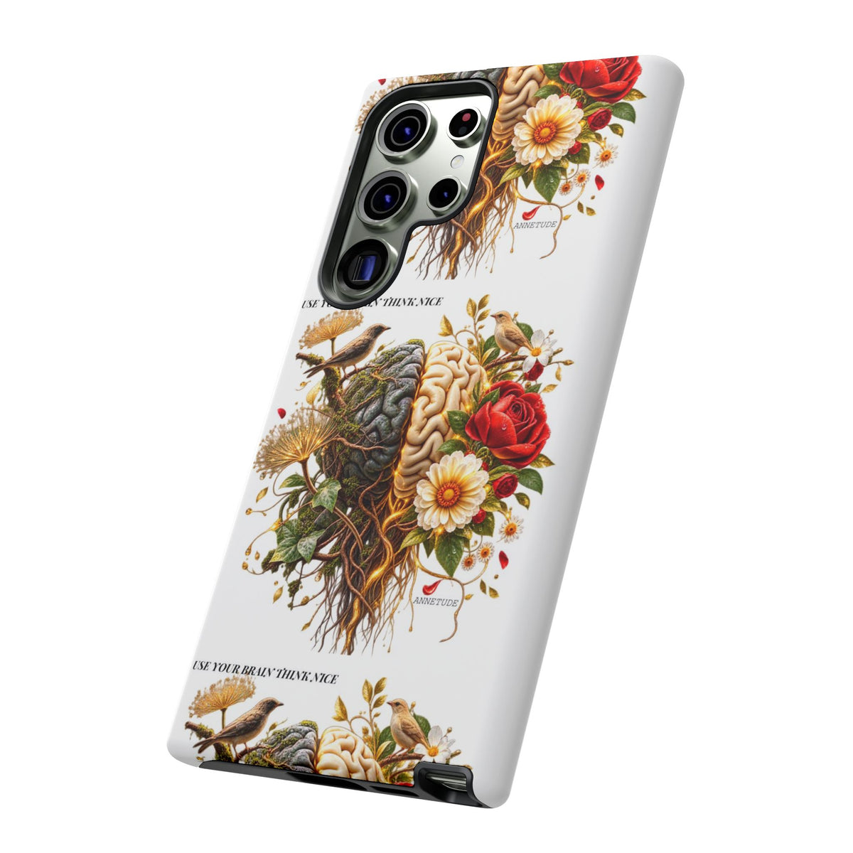Phone Case — Floral Brain Illustration Protective Cover