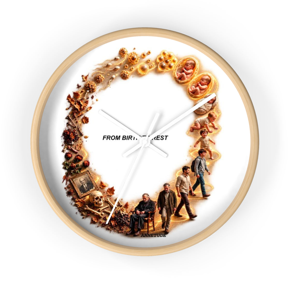 Wall Clock — 'From Birth to Rest' Time Cycle Decorative Clock