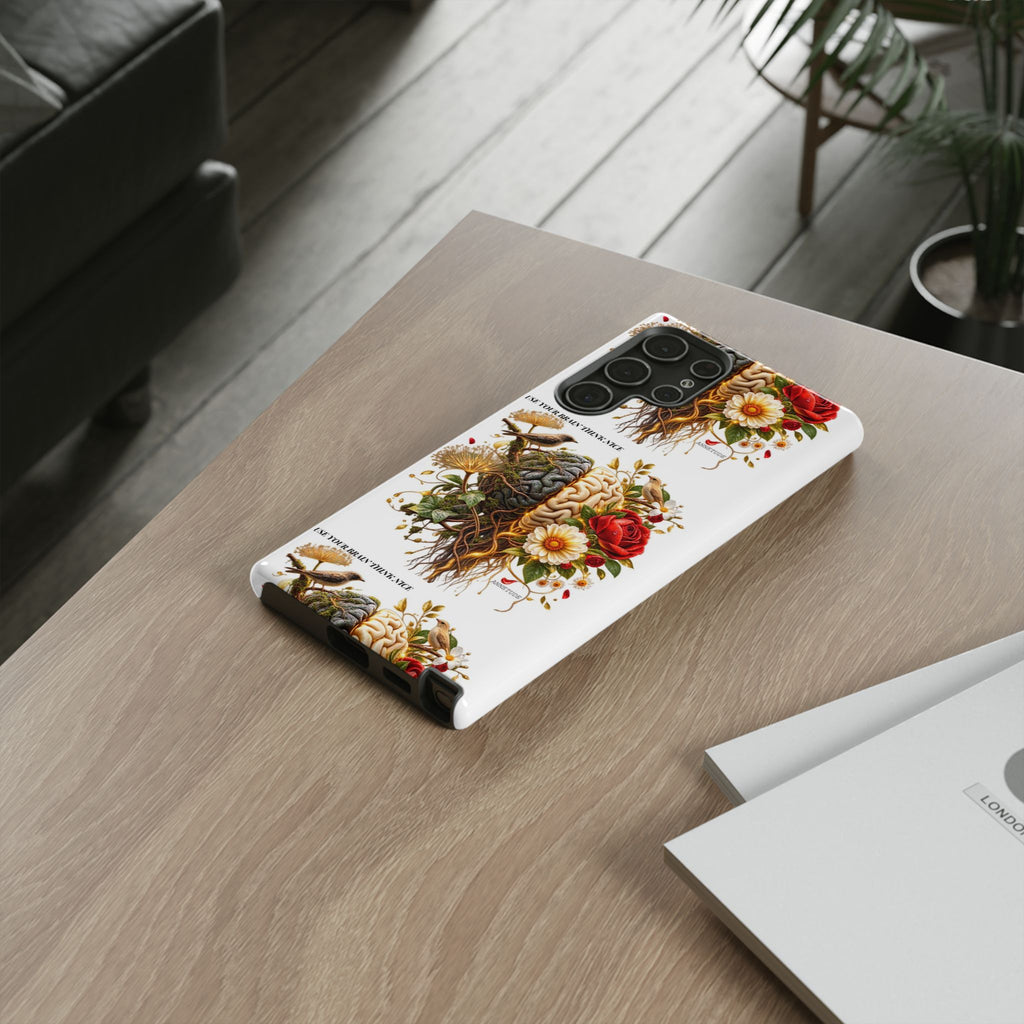 Phone Case — Floral Brain Illustration Protective Cover