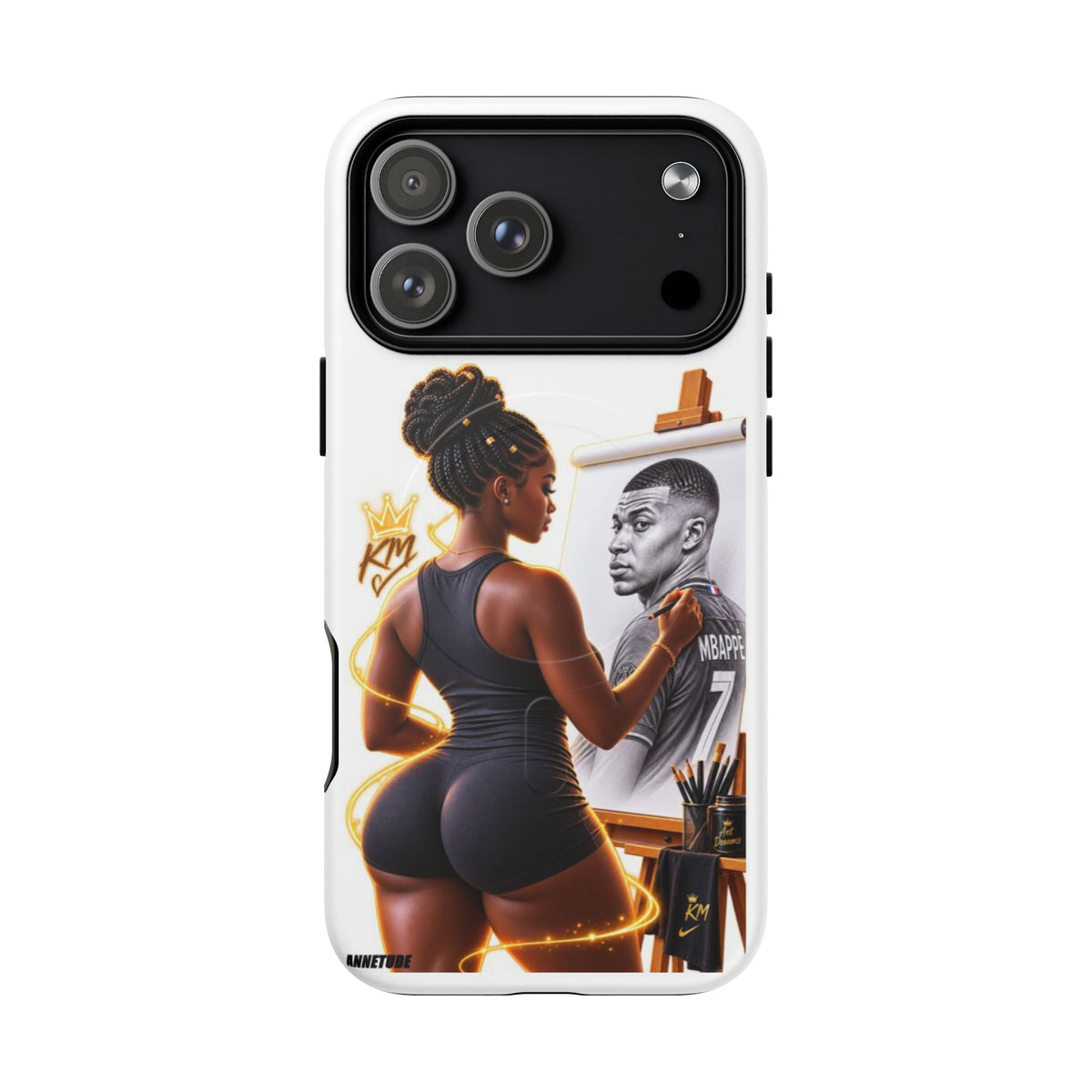Tough Magnetic Case — Athletic Woman Painting Portrait Phone Cover (King Signature)