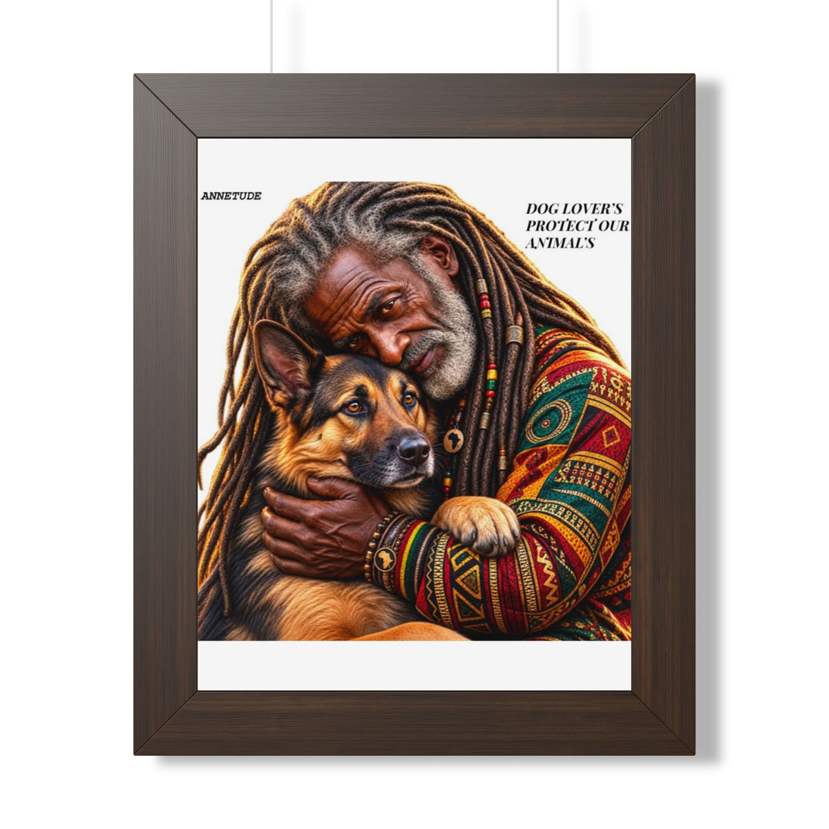 Framed Poster — 'Dog Lover’s Protect Our Animals' Portrait