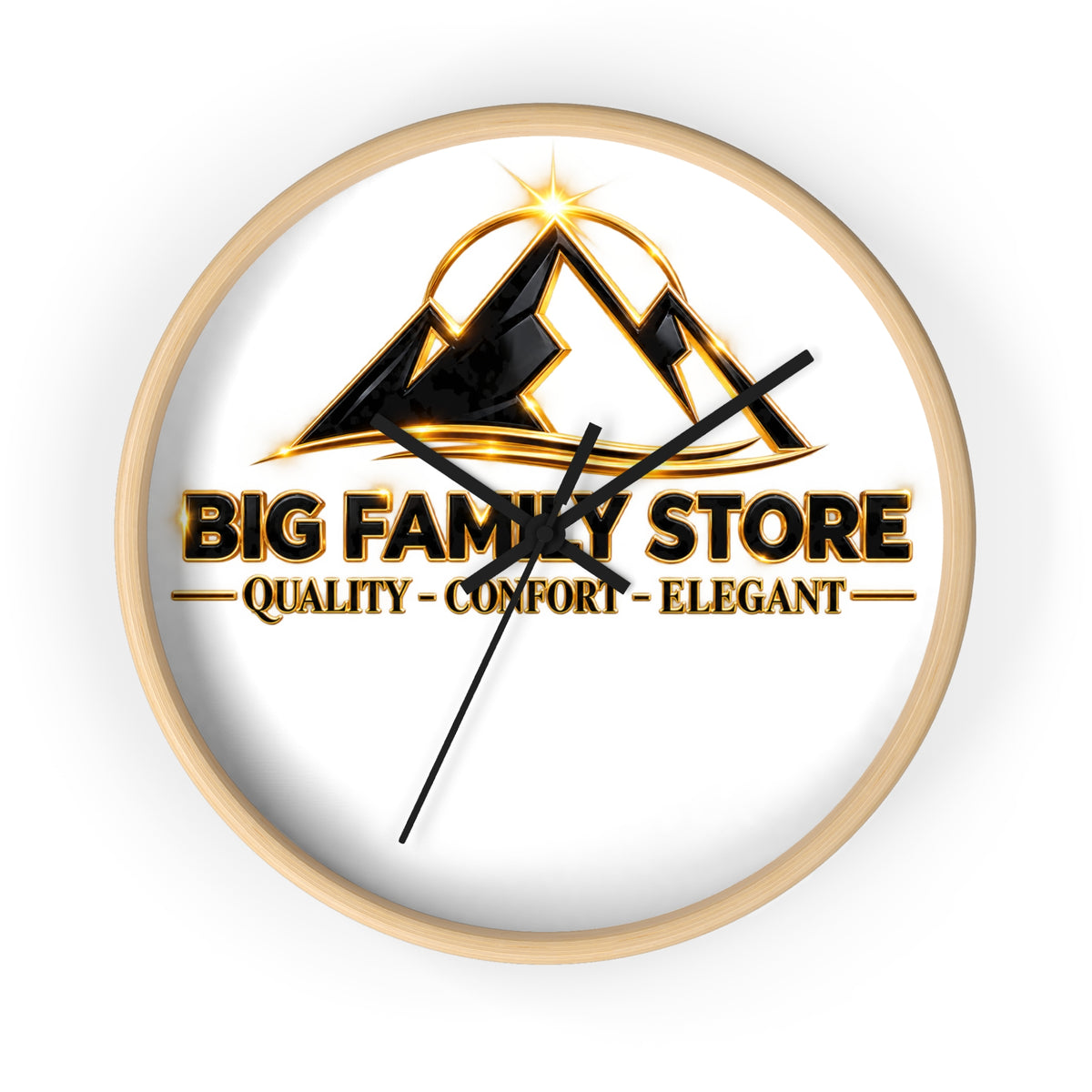 Big Family Store Logo Wall Clock — Elegant Branded Home Clock