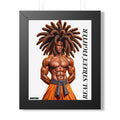Real Street Fighter Framed Poster — Muscular Dreadlock Warrior Wall Art
