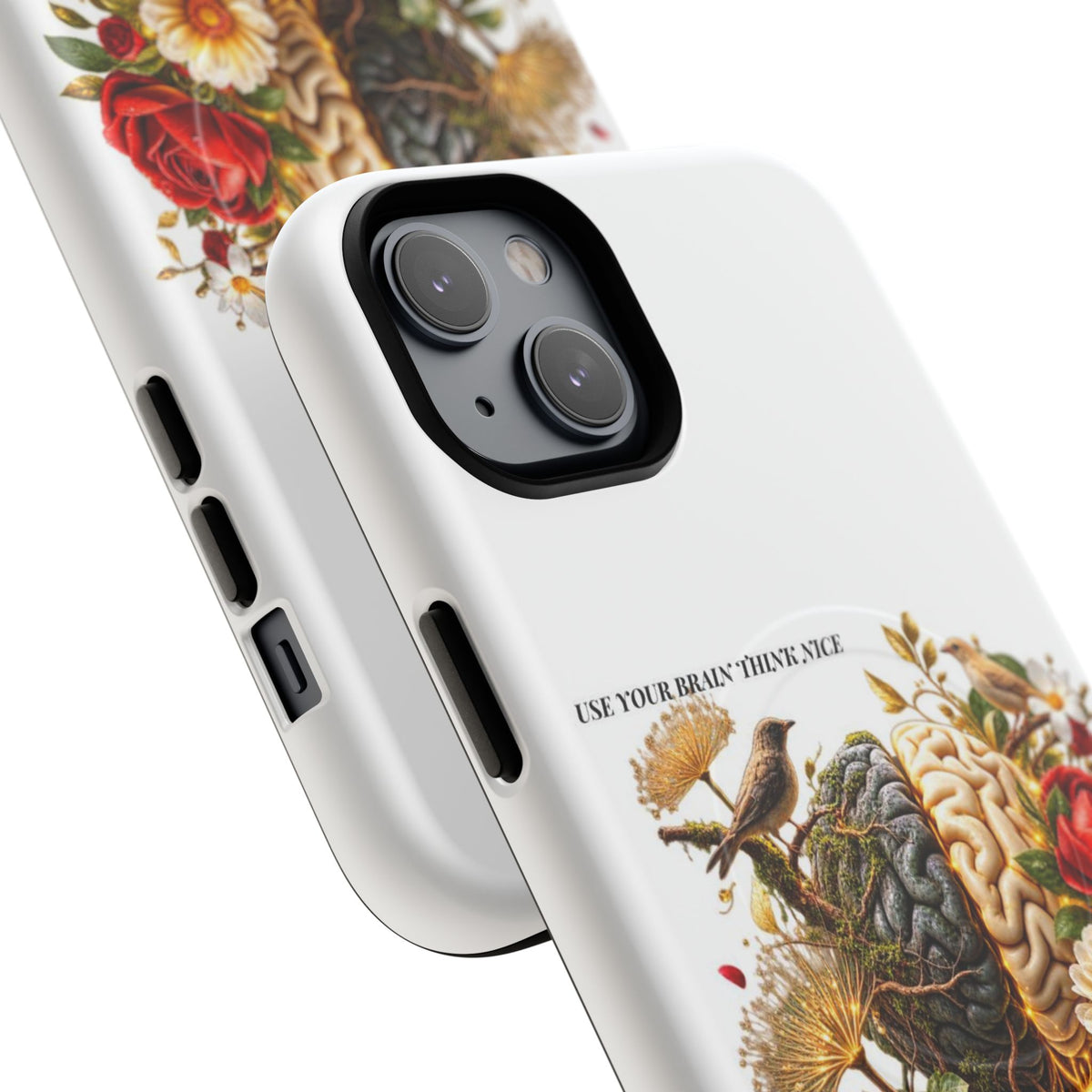 Phone Case — 'Use Your Brainy Think, Son' Floral Brain Magnetic Case