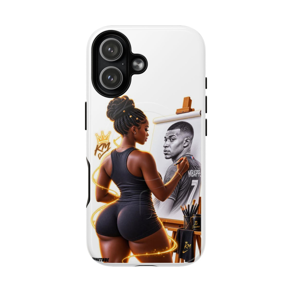 Tough Magnetic Case — Athletic Woman Painting Portrait Phone Cover (King Signature)