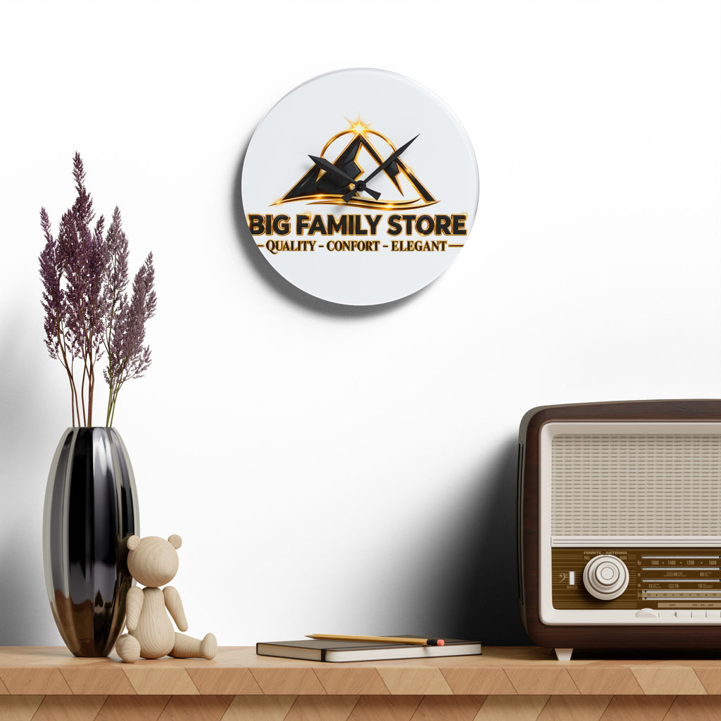 Acrylic Wall Clock — Branded 'Big Family Store' Logo Decorative Clock