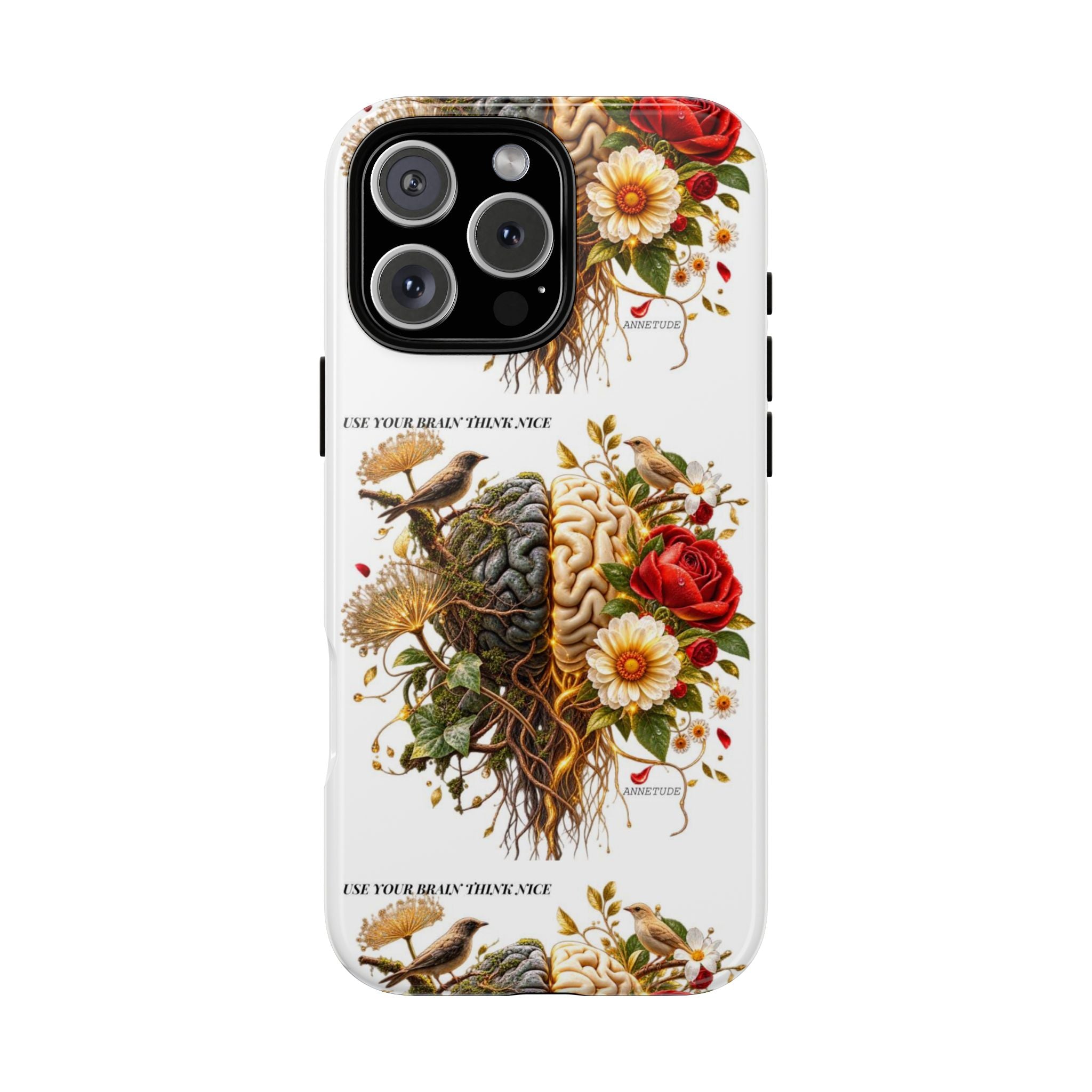 Phone Case — Floral Brain Illustration Protective Cover