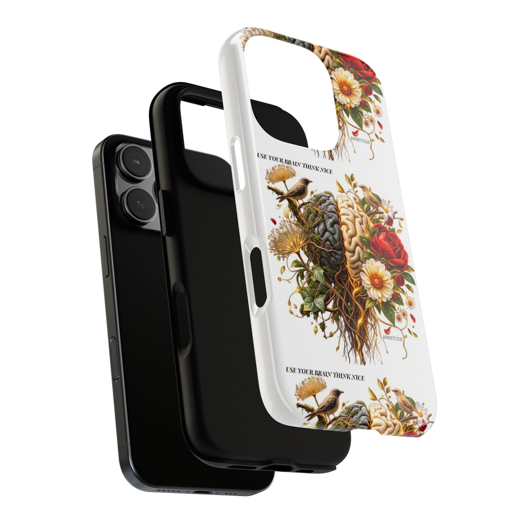 Phone Case — Floral Brain Illustration Protective Cover