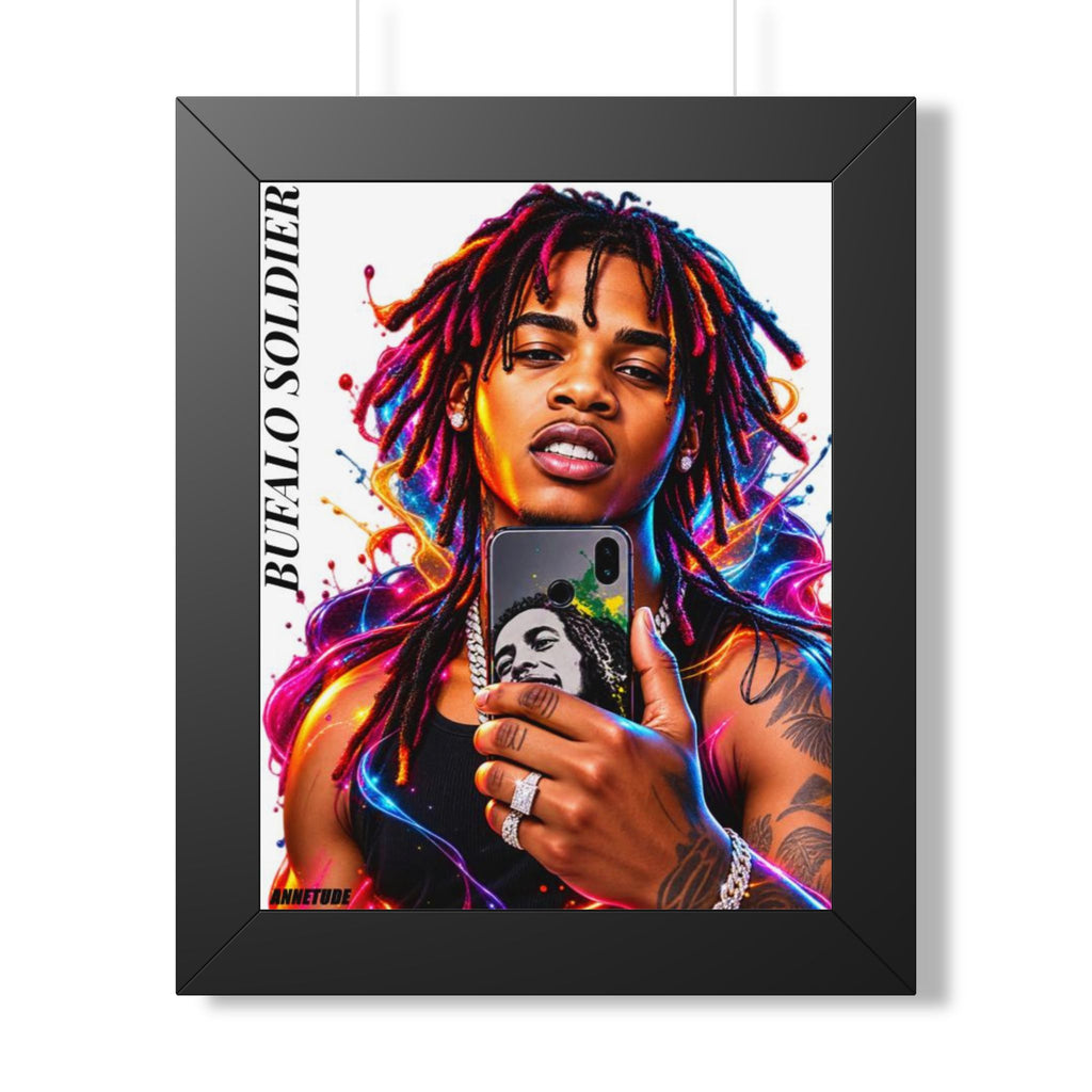Framed Poster — 'Buffalo Soldier' Vibrant Portrait Wall Art