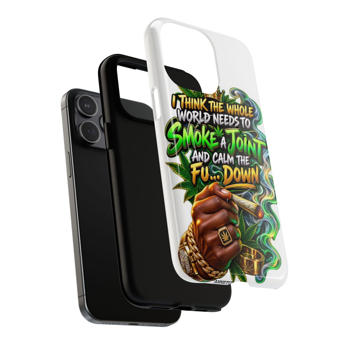 Phone Case — "Think the Whole World Needs to Smoke a Joint" Bold Marijuana Graphic Tough Magnetic Case