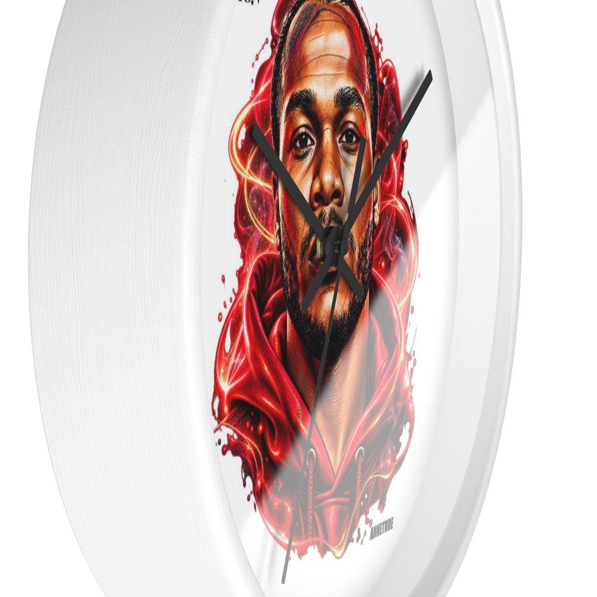 Wall Clock — 'Be Your Own Passion' Red Hoodie Portrait Decorative Clock