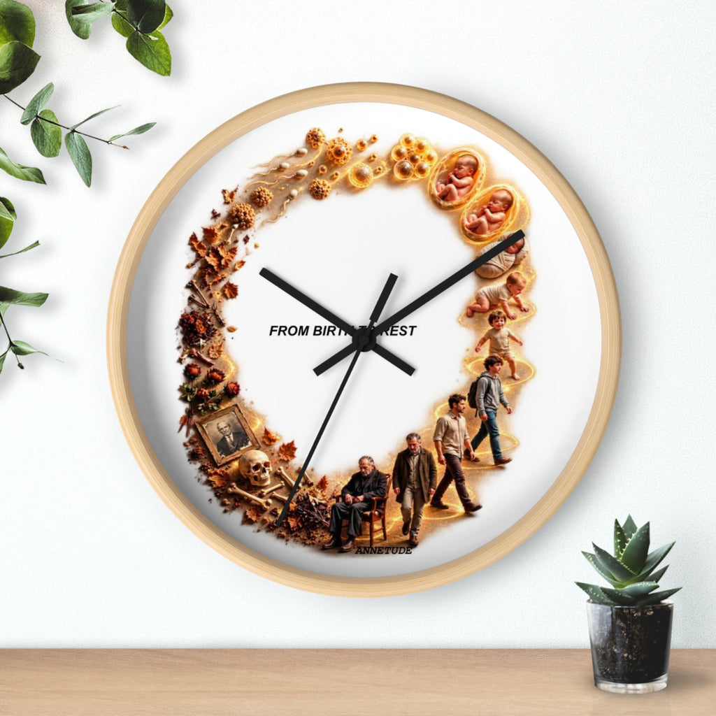 Wall Clock — 'From Birth to Rest' Time Cycle Decorative Clock