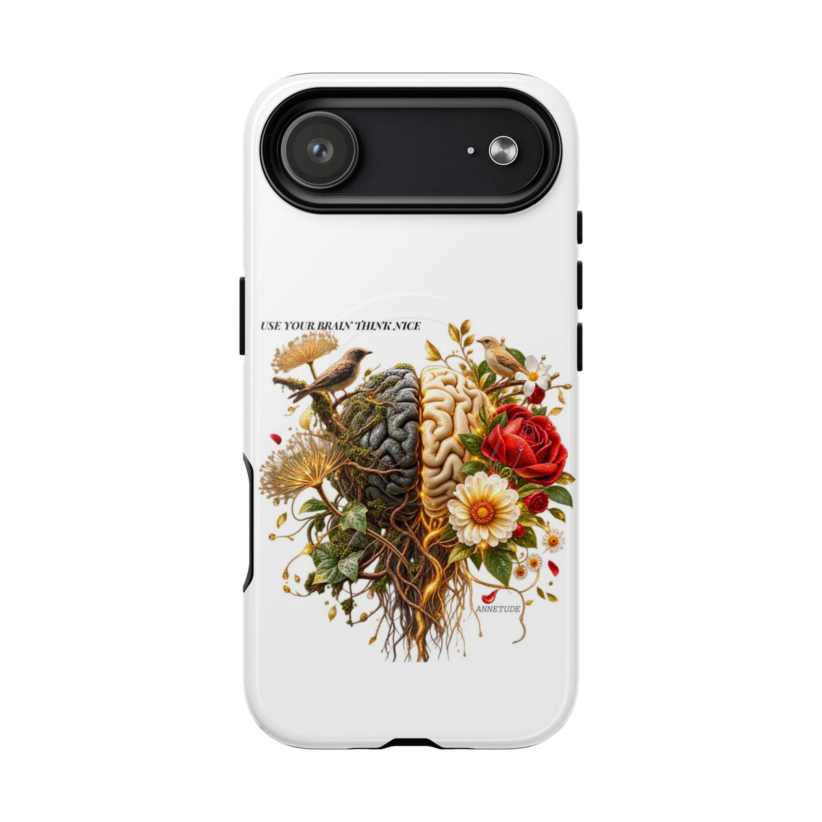 Phone Case — 'Use Your Brainy Think, Son' Floral Brain Magnetic Case