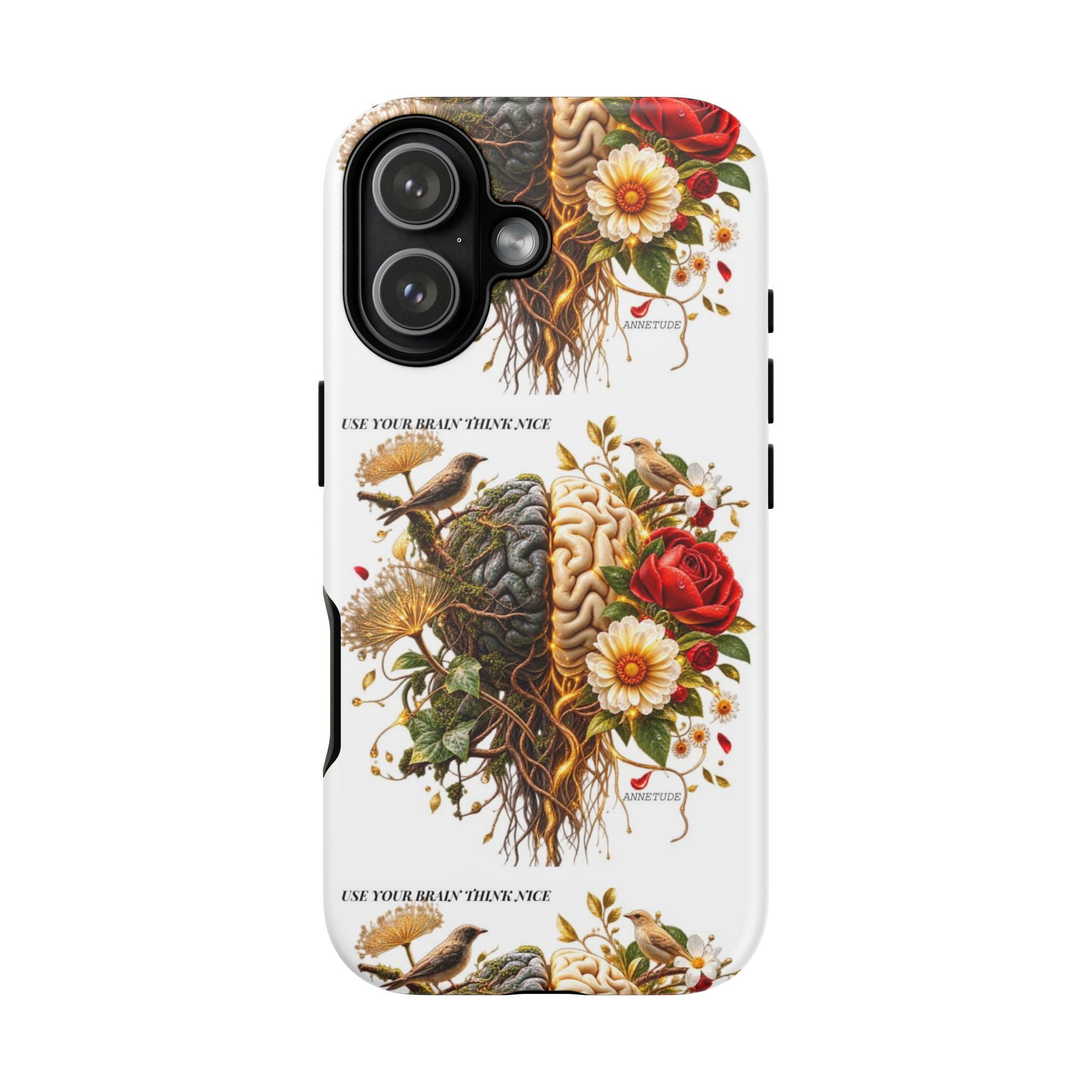 Phone Case — Floral Brain Illustration Protective Cover