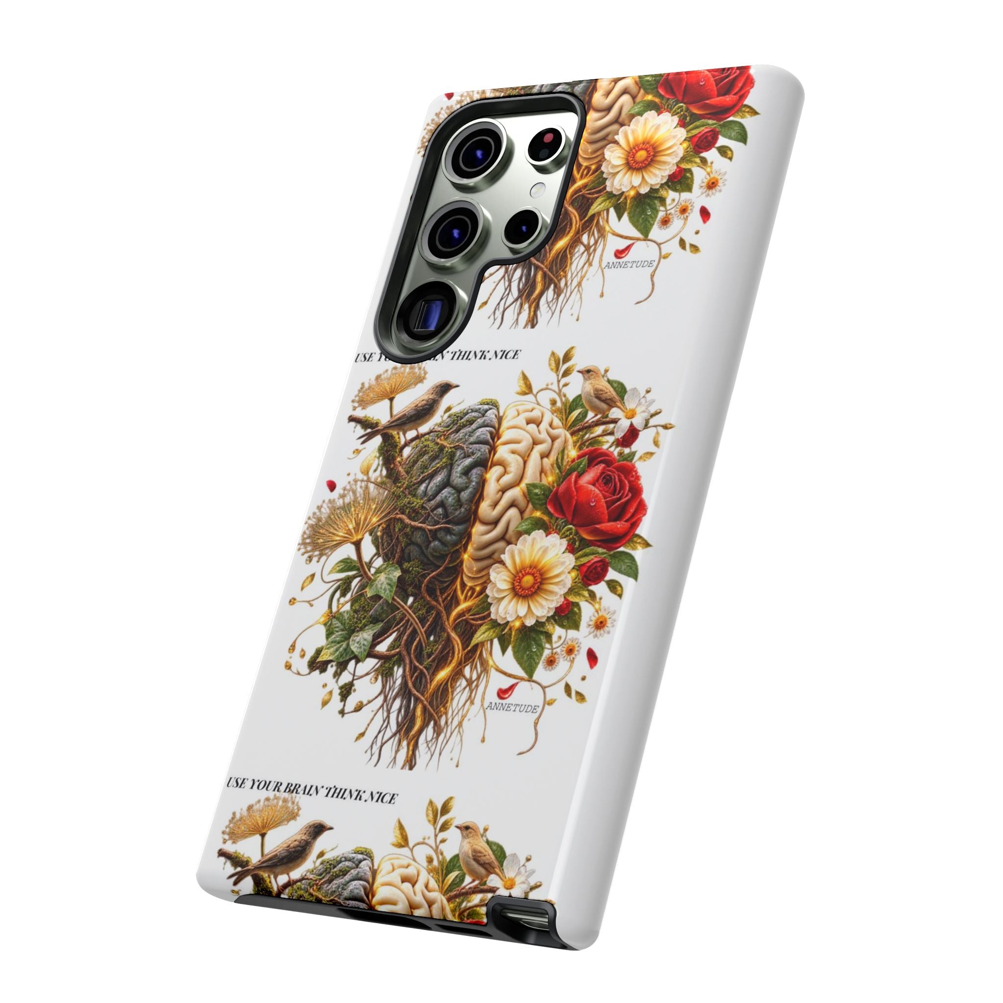 Phone Case — Floral Brain Illustration Protective Cover