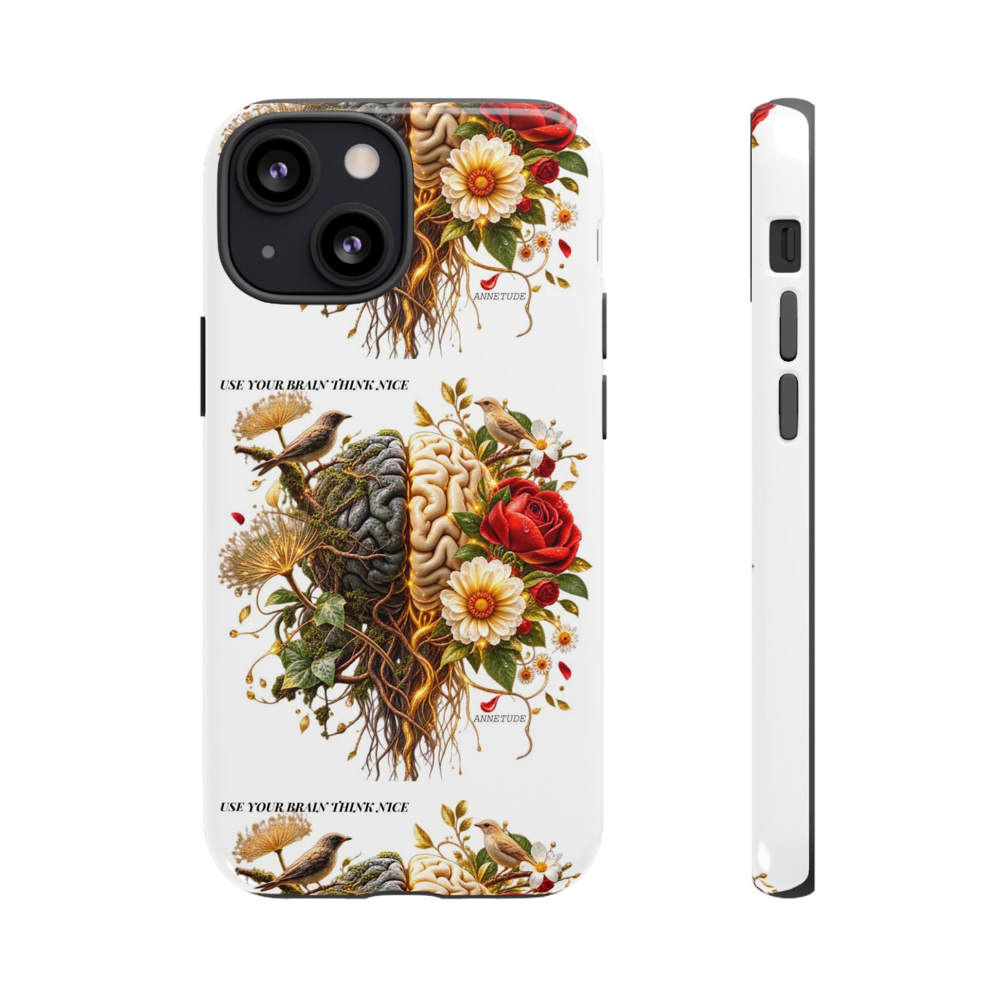 Phone Case — Floral Brain Illustration Protective Cover