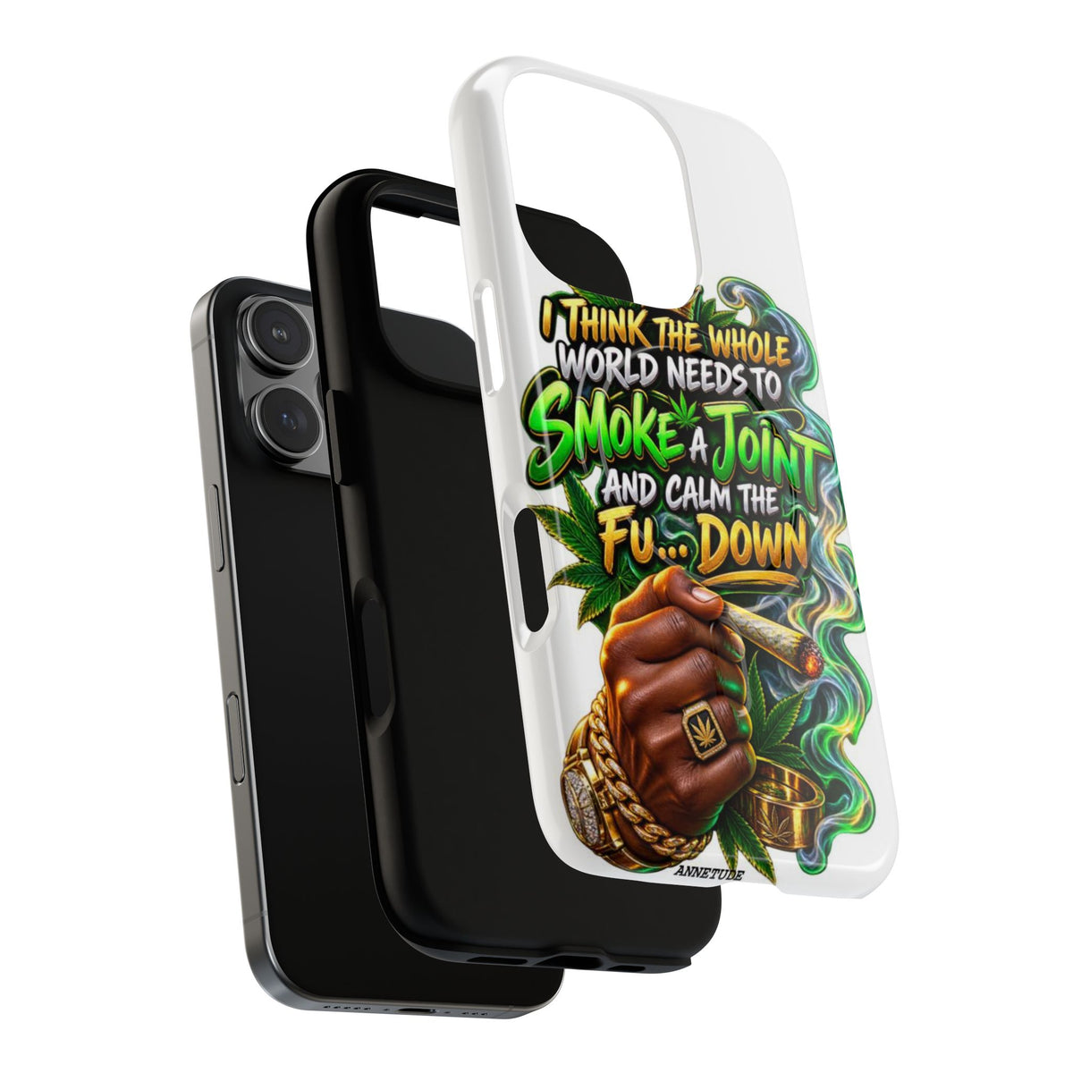 Phone Case — "Think the Whole World Needs to Smoke a Joint" Bold Marijuana Graphic Tough Magnetic Case