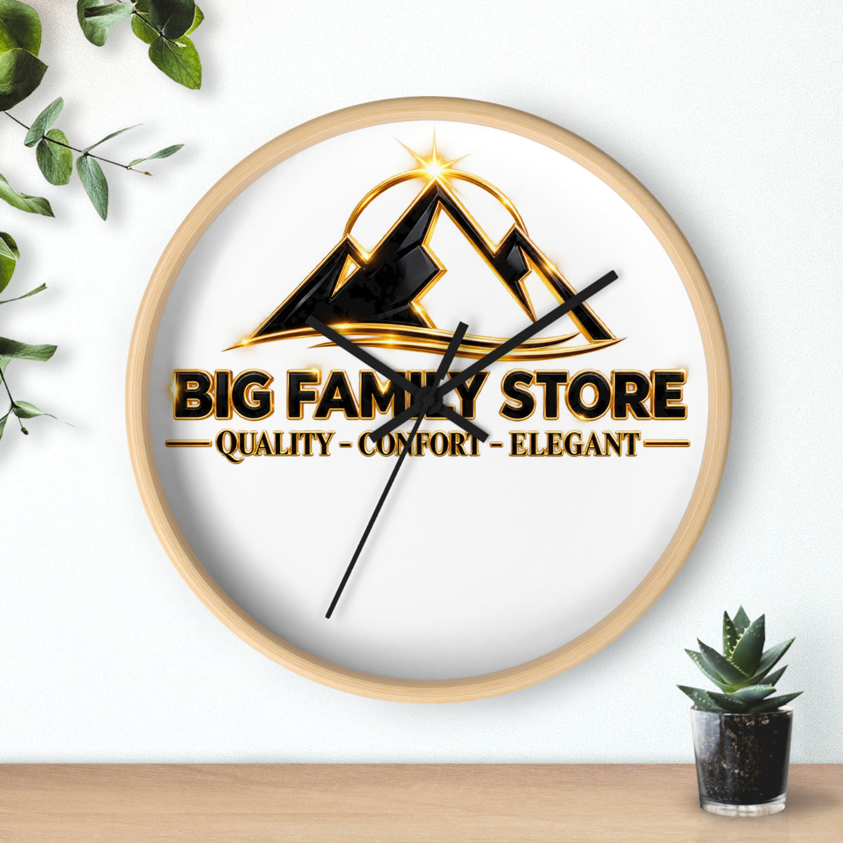 Big Family Store Logo Wall Clock — Elegant Branded Home Clock