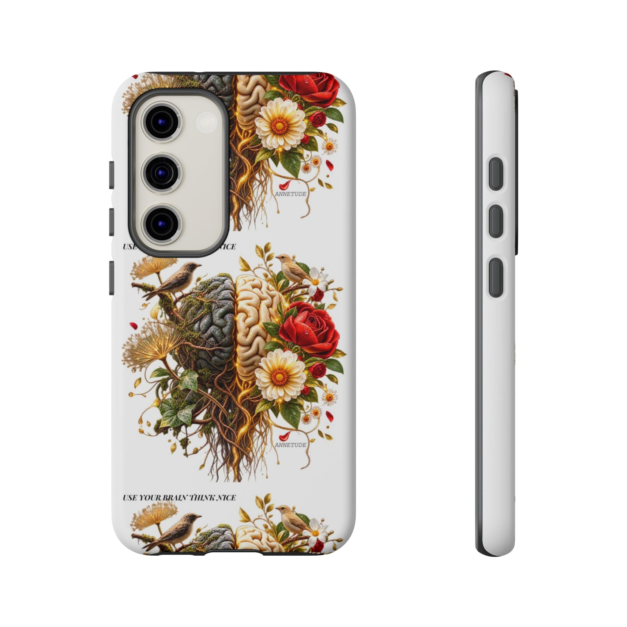 Phone Case — Floral Brain Illustration Protective Cover