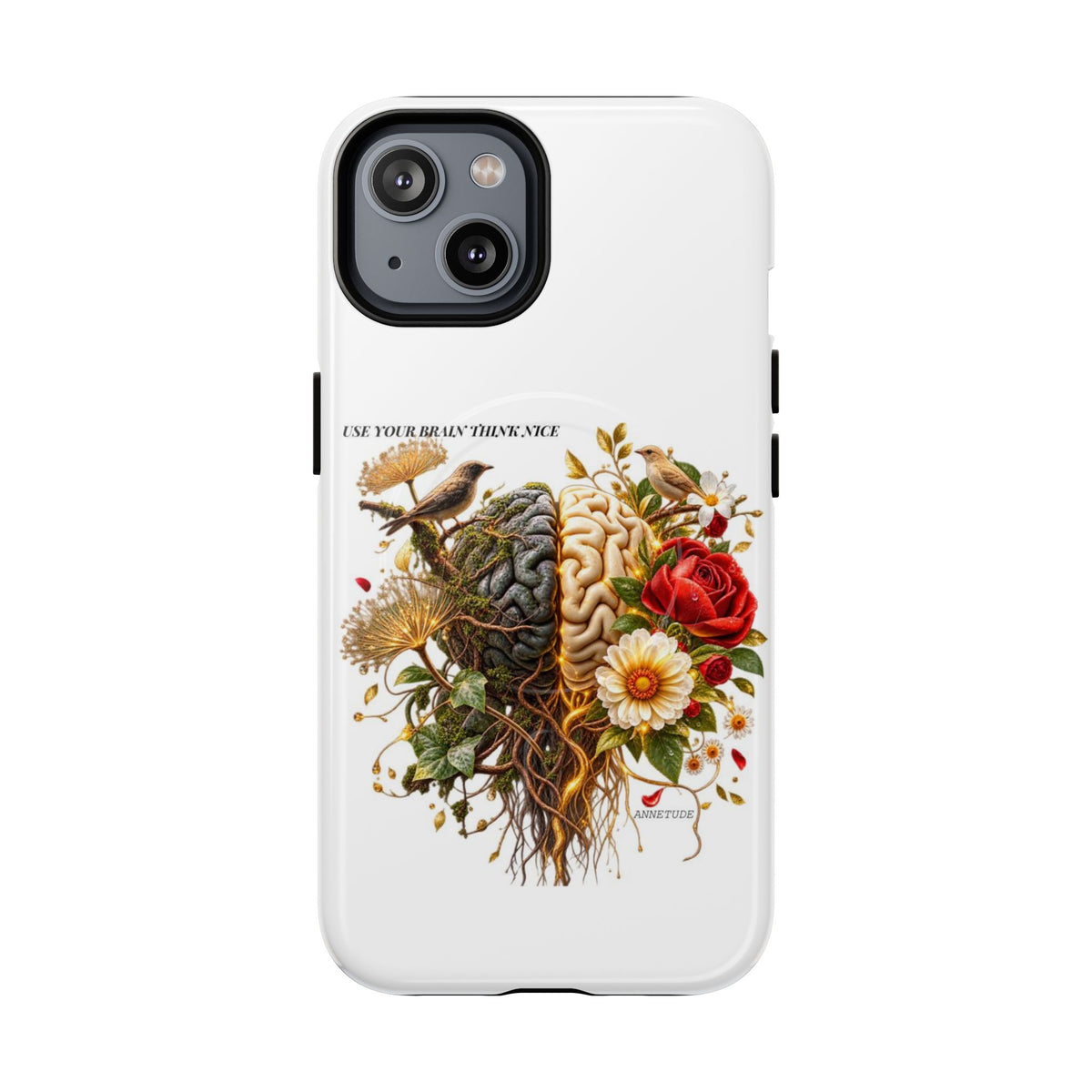Phone Case — 'Use Your Brainy Think, Son' Floral Brain Magnetic Case