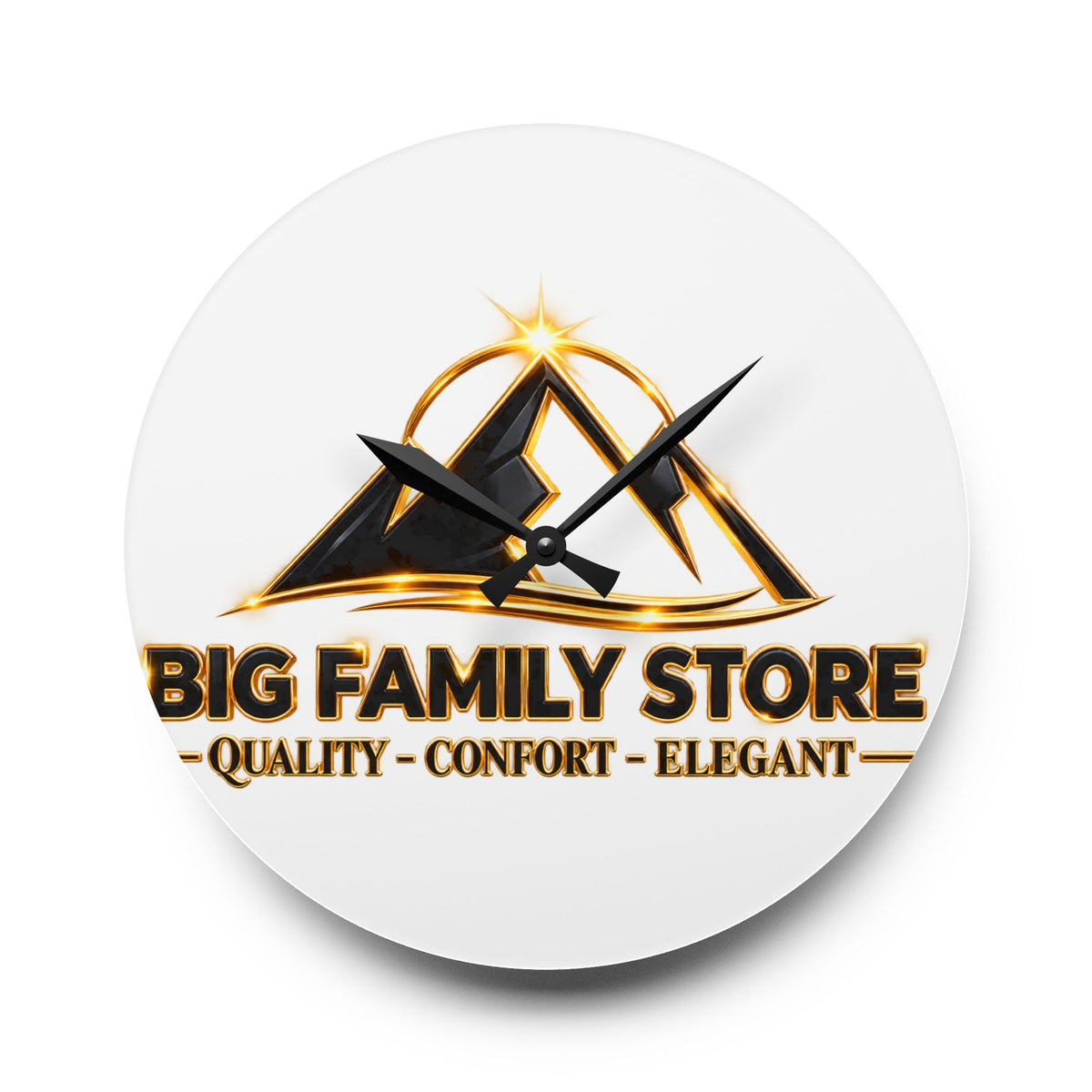 Acrylic Wall Clock — Branded 'Big Family Store' Logo Decorative Clock