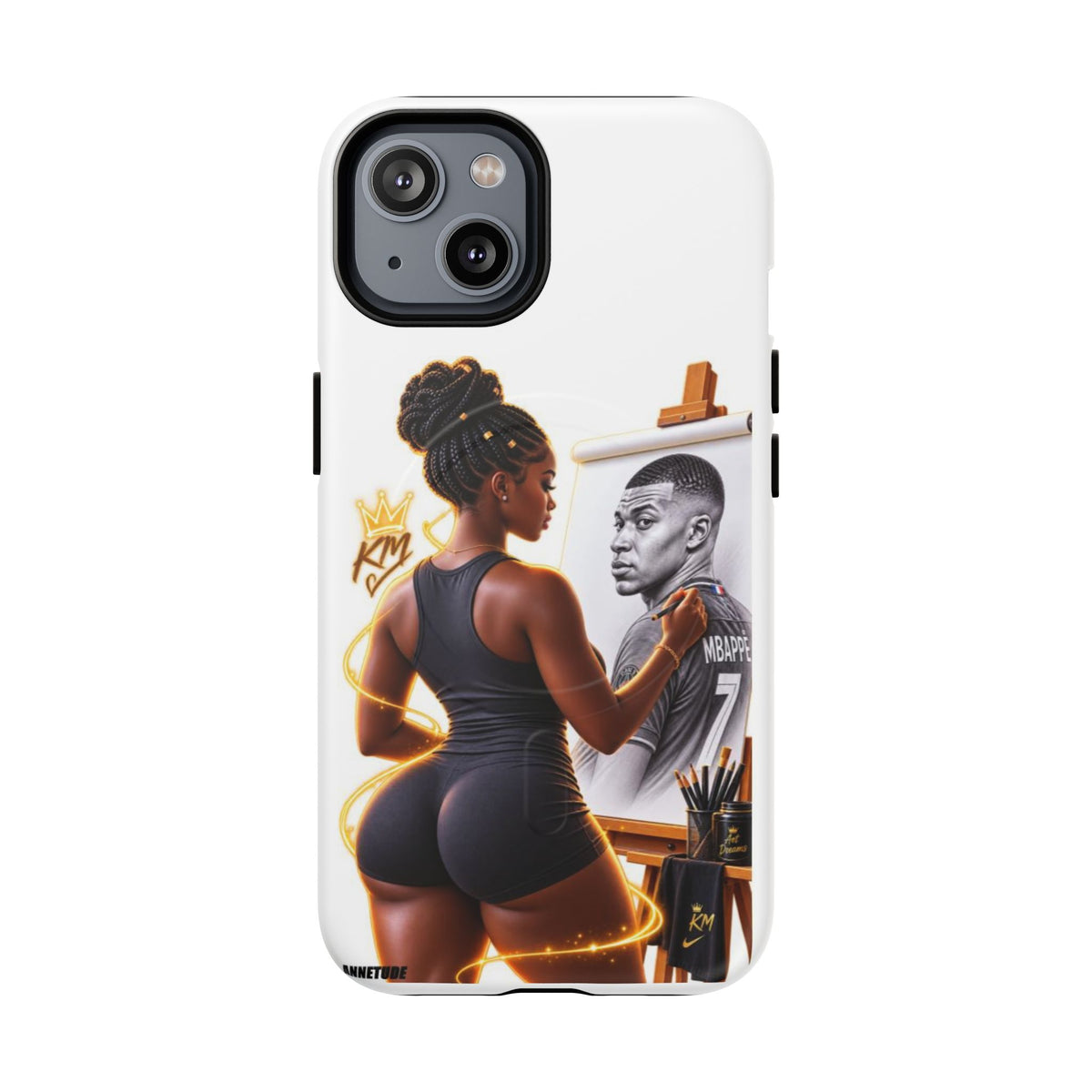 Tough Magnetic Case — Athletic Woman Painting Portrait Phone Cover (King Signature)