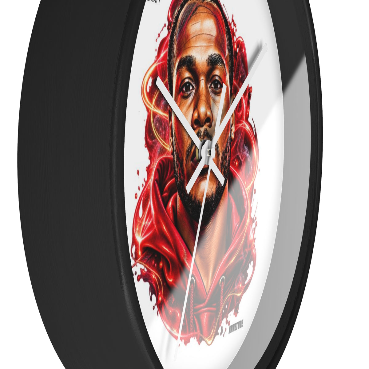Wall Clock — 'Be Your Own Passion' Red Hoodie Portrait Decorative Clock