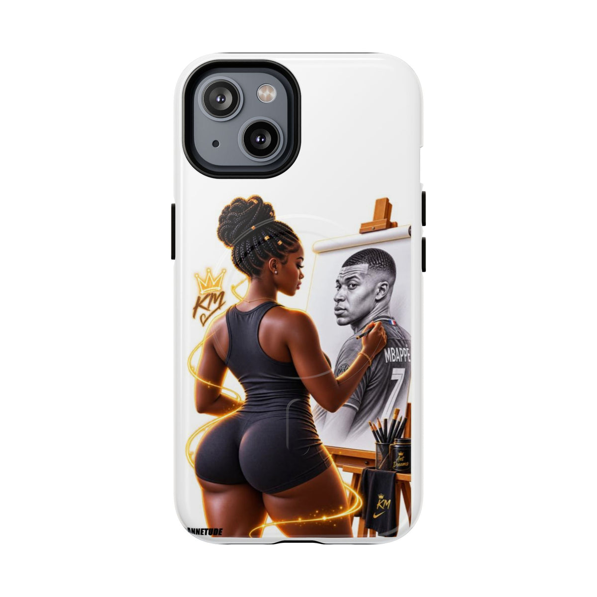 Tough Magnetic Case — Athletic Woman Painting Portrait Phone Cover (King Signature)