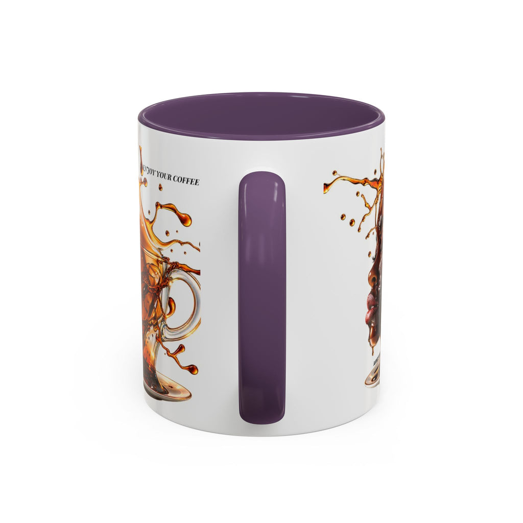Coffee Splash Accent Mug — "Savor the Coffee" Artistic Drip Design (11/15oz)