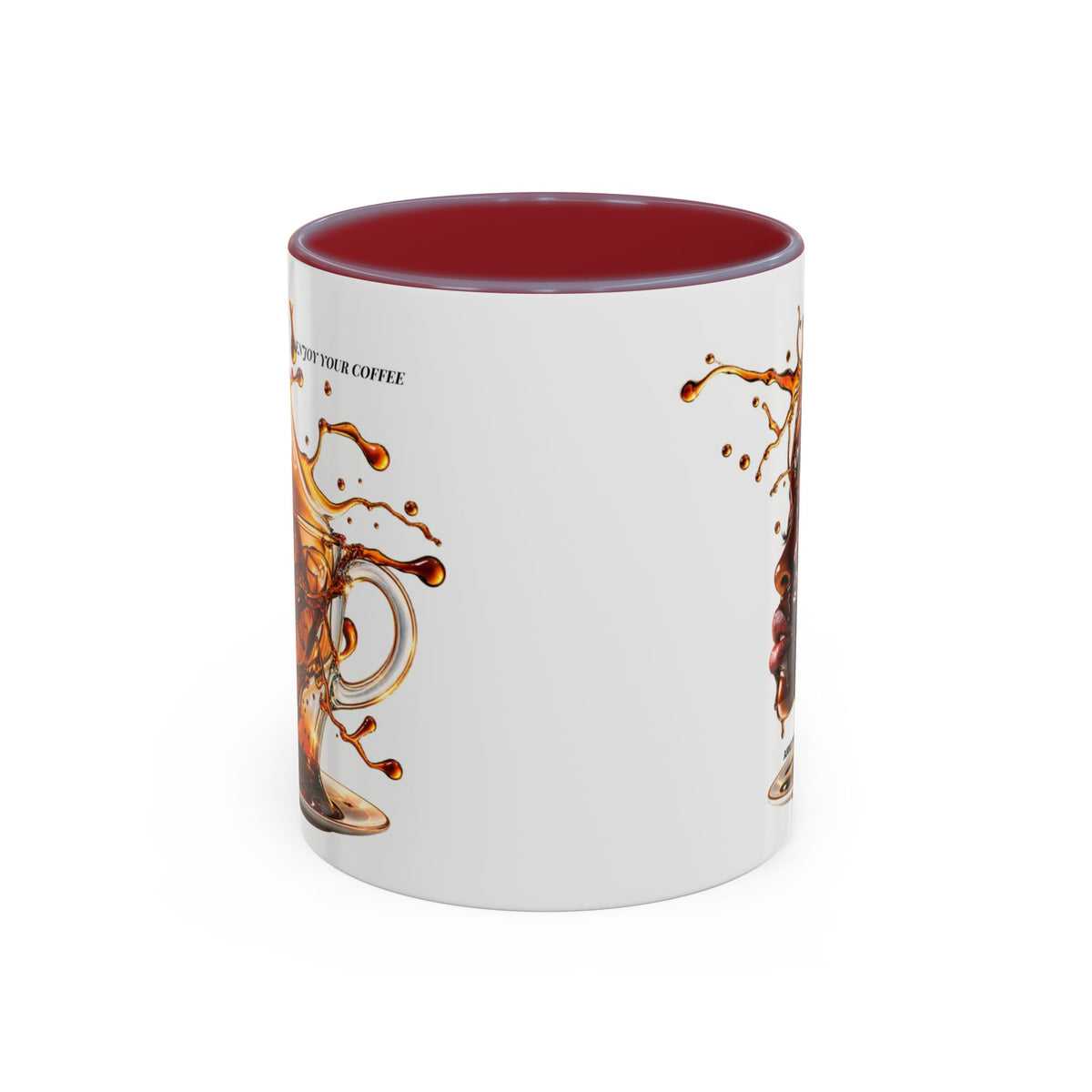 Coffee Splash Accent Mug — "Savor the Coffee" Artistic Drip Design (11/15oz)