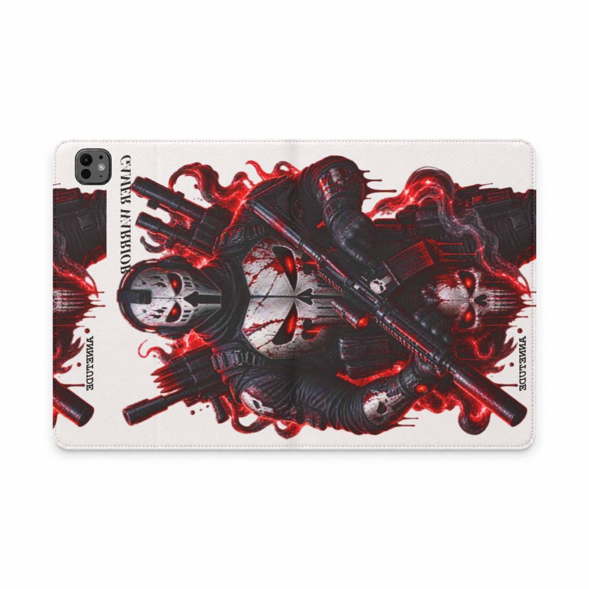 Tablet Case — Red & Black Skull Soldier Tactical Folio