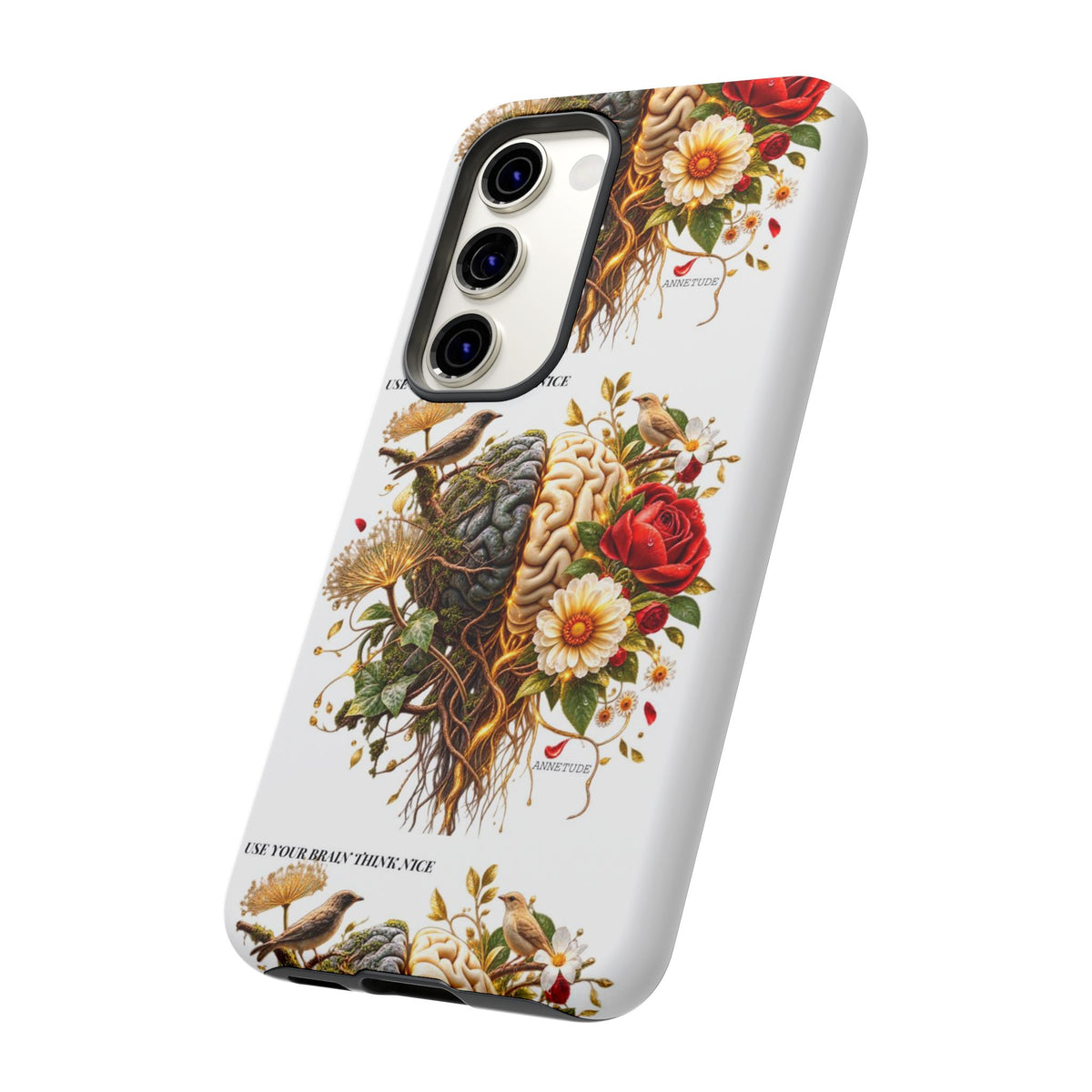Phone Case — Floral Brain Illustration Protective Cover