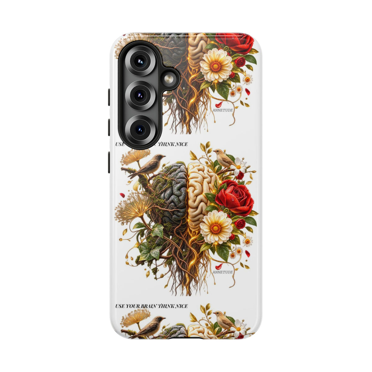 Phone Case — Floral Brain Illustration Protective Cover