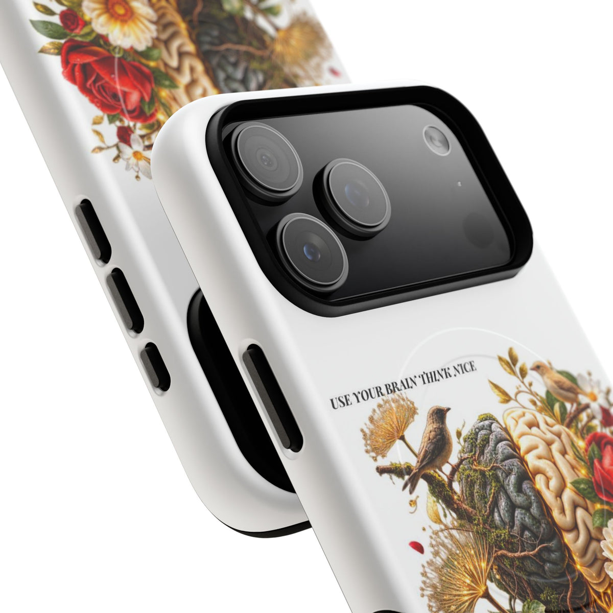 Phone Case — 'Use Your Brainy Think, Son' Floral Brain Magnetic Case