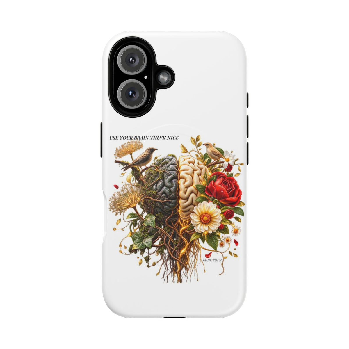 Phone Case — 'Use Your Brainy Think, Son' Floral Brain Magnetic Case