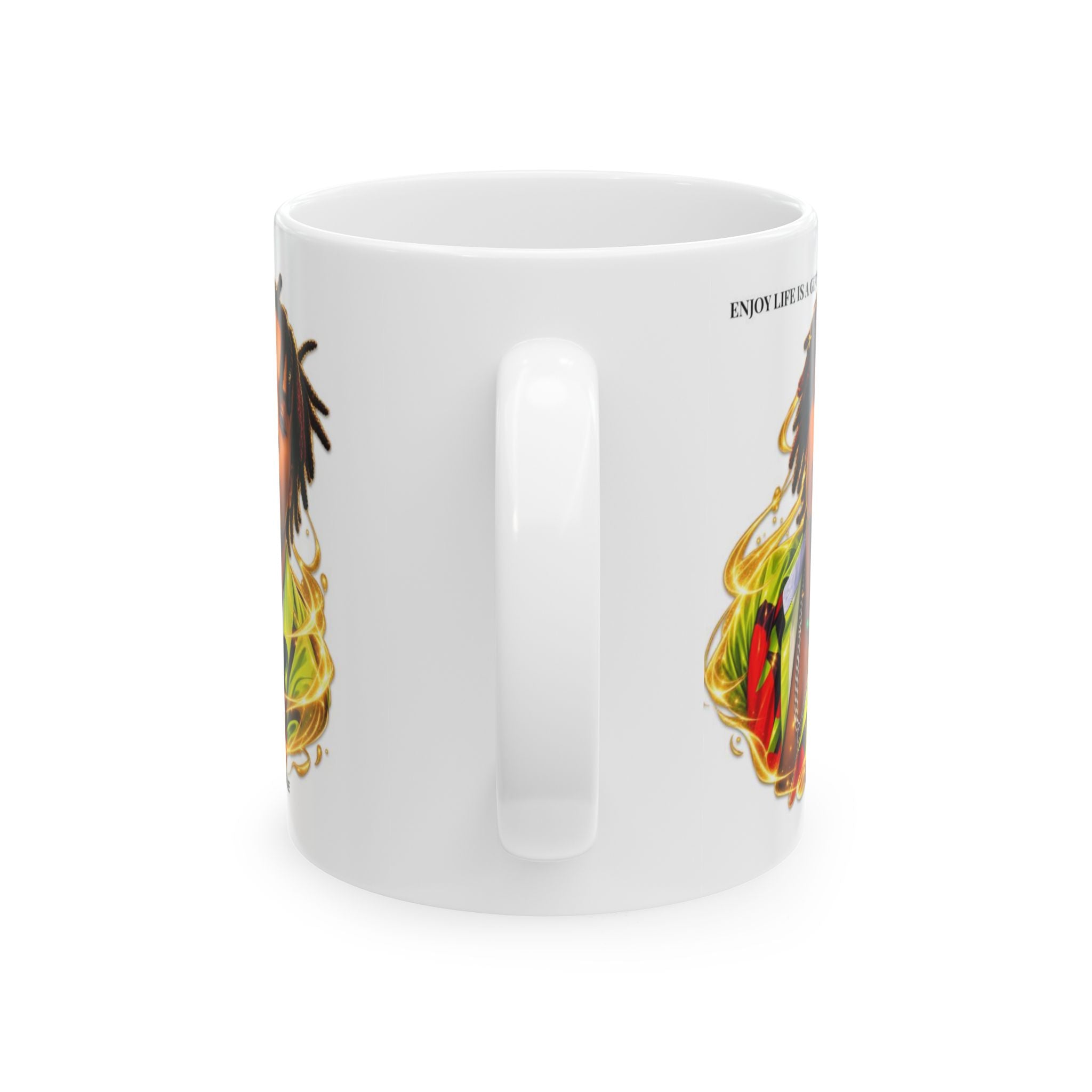 Portrait Photo Coffee Mug — Dreadlocks Artist Face Design (11oz, 15oz)