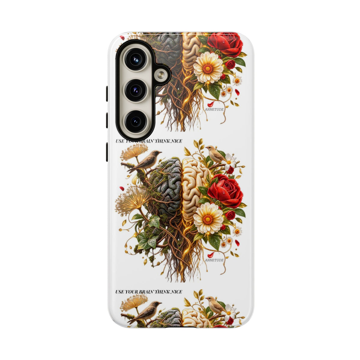 Phone Case — Floral Brain Illustration Protective Cover