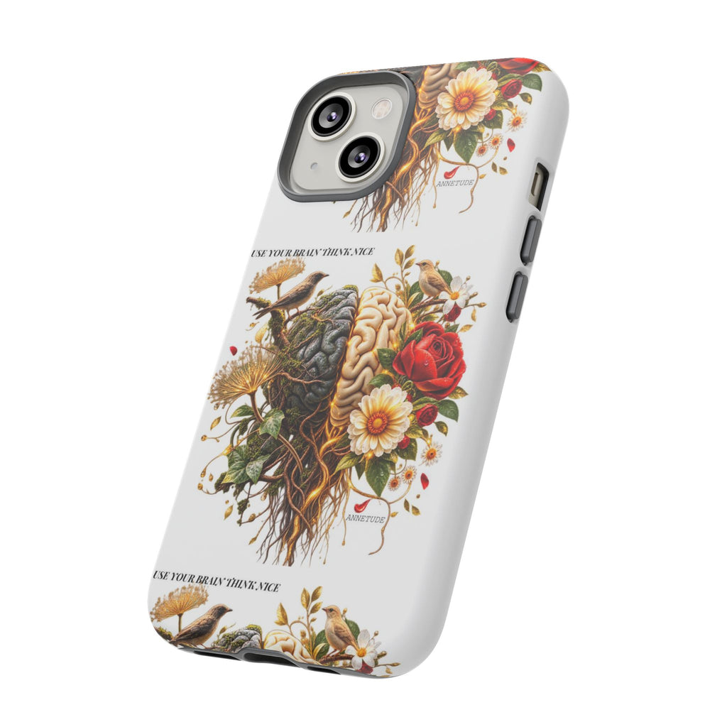 Phone Case — Floral Brain Illustration Protective Cover
