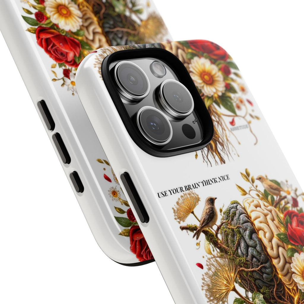 Phone Case — Floral Brain Illustration Protective Cover