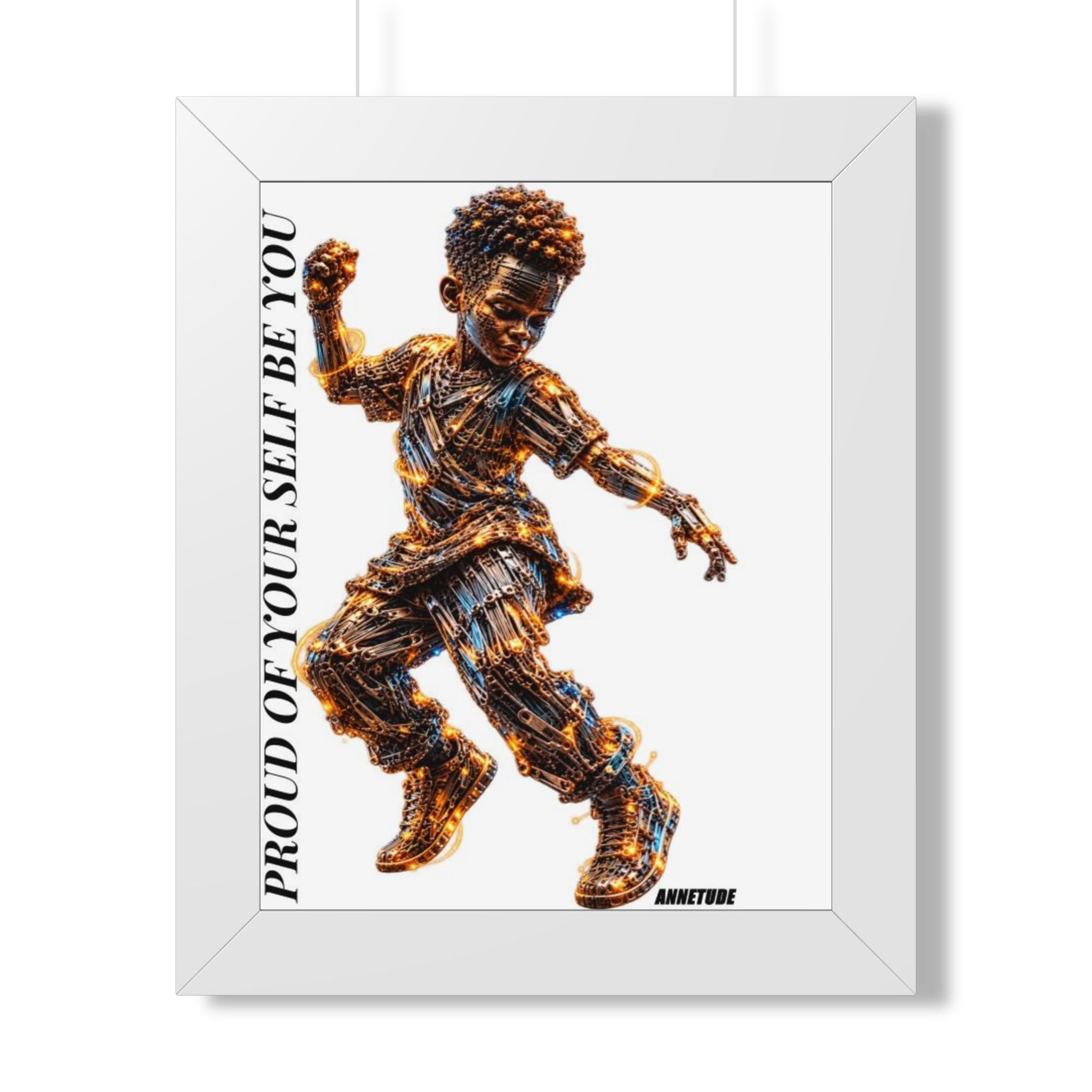 Proud of Your Self Be You Framed Poster — Inspirational Black Boy Art Print