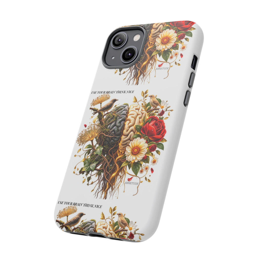 Phone Case — Floral Brain Illustration Protective Cover