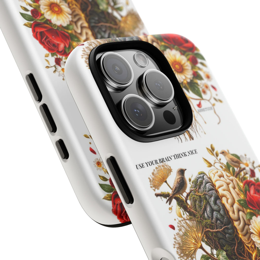 Phone Case — Floral Brain Illustration Protective Cover