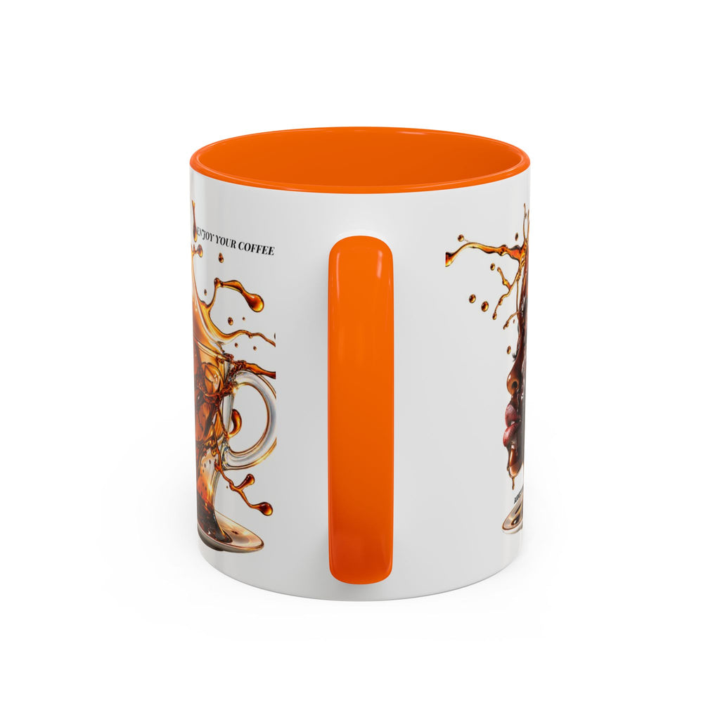 Coffee Splash Accent Mug — "Savor the Coffee" Artistic Drip Design (11/15oz)