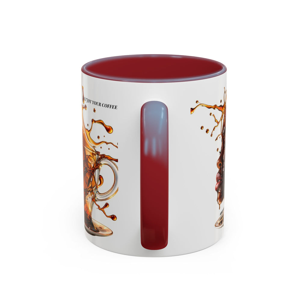 Coffee Splash Accent Mug — "Savor the Coffee" Artistic Drip Design (11/15oz)