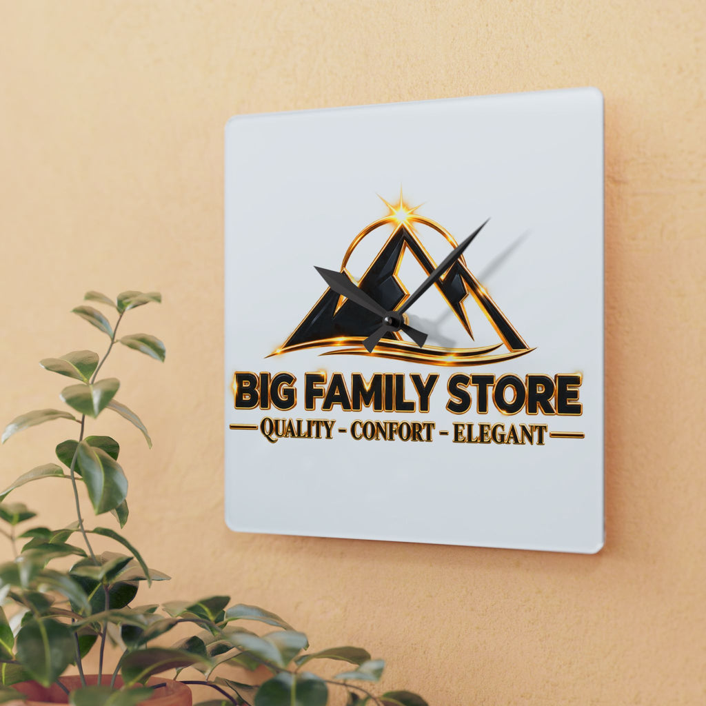 Acrylic Wall Clock — Branded 'Big Family Store' Logo Decorative Clock