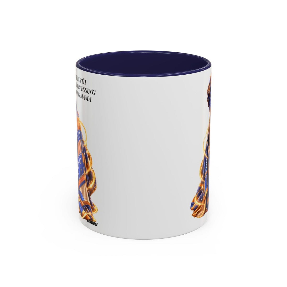 Mama & Baby Accent Coffee Mug — "Give Birth, It’s a Blessing, Young Mama"