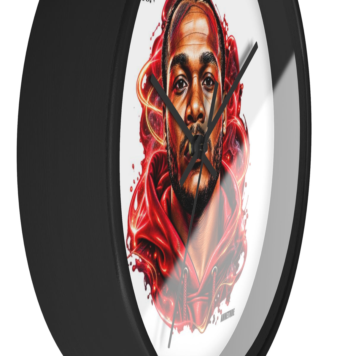 Wall Clock — 'Be Your Own Passion' Red Hoodie Portrait Decorative Clock
